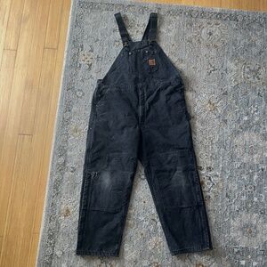 Carhartt Mens Black 44x32 Insulated Quilt Lined R27 Overalls RN#14806